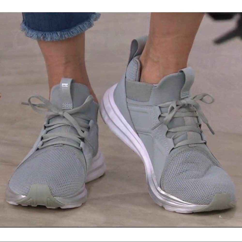 Puma Gray Mesh Mid Lace-Up Enzo Sneakers 7